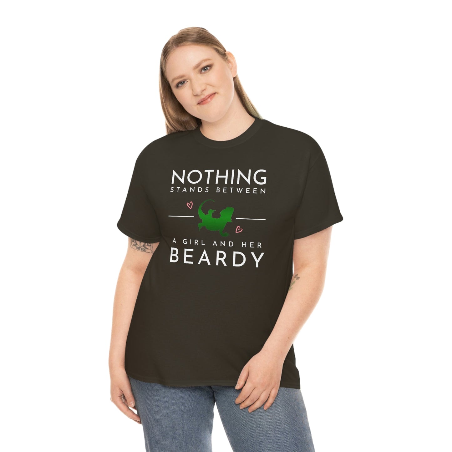Nothing Stands Between a Girl and her Beardy Heavy Cotton T-Shirt
