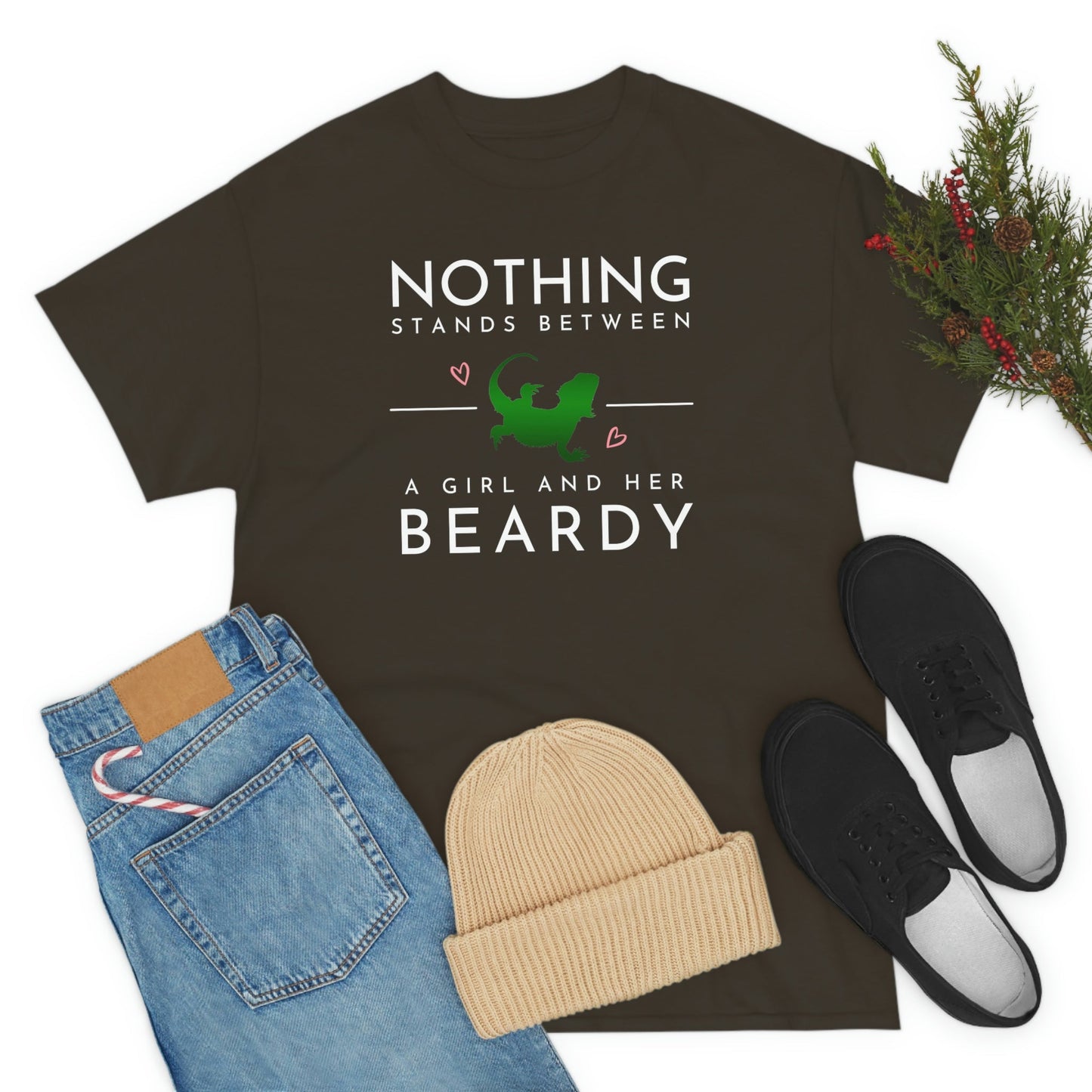 Nothing Stands Between a Girl and her Beardy Heavy Cotton T-Shirt