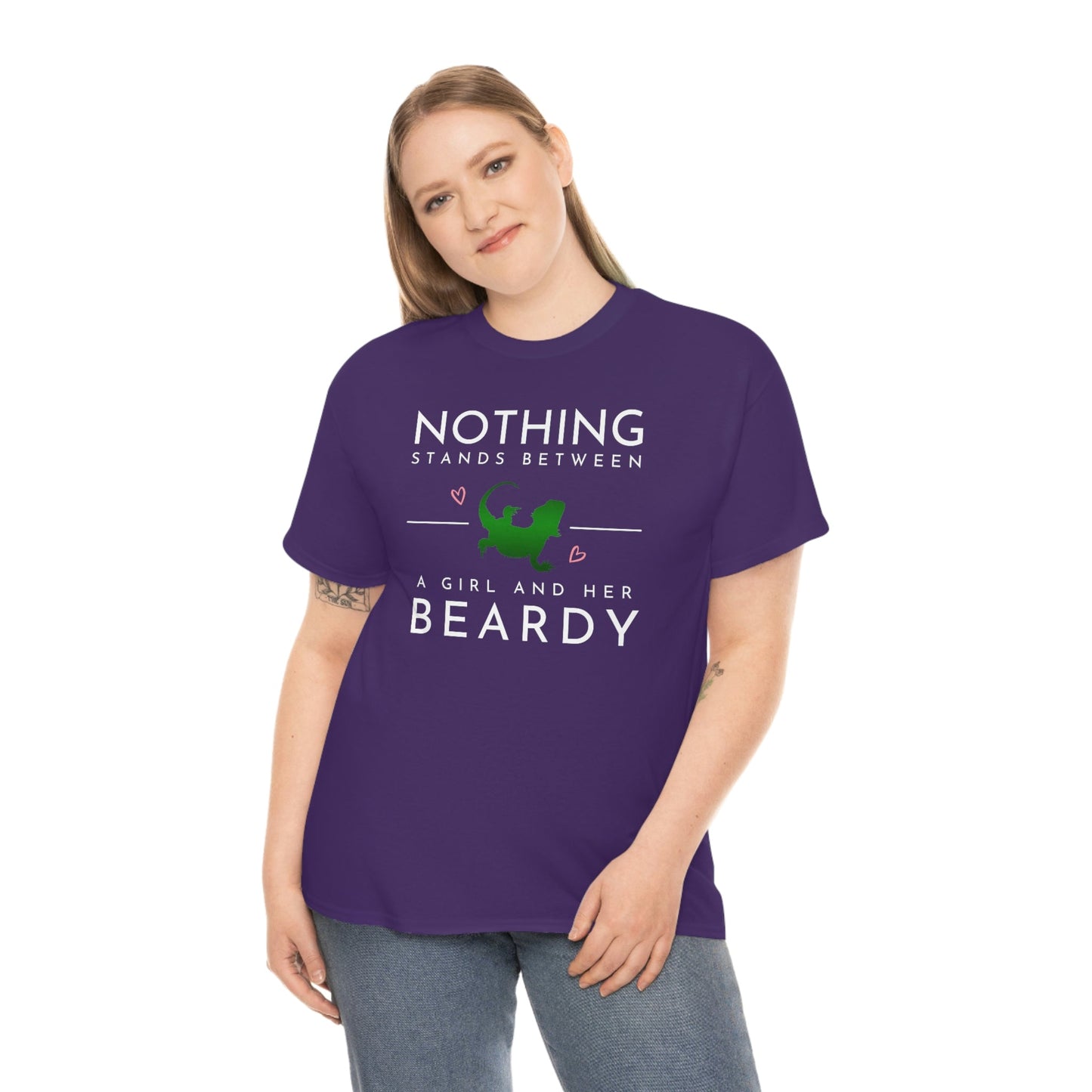 Nothing Stands Between a Girl and her Beardy Heavy Cotton T-Shirt