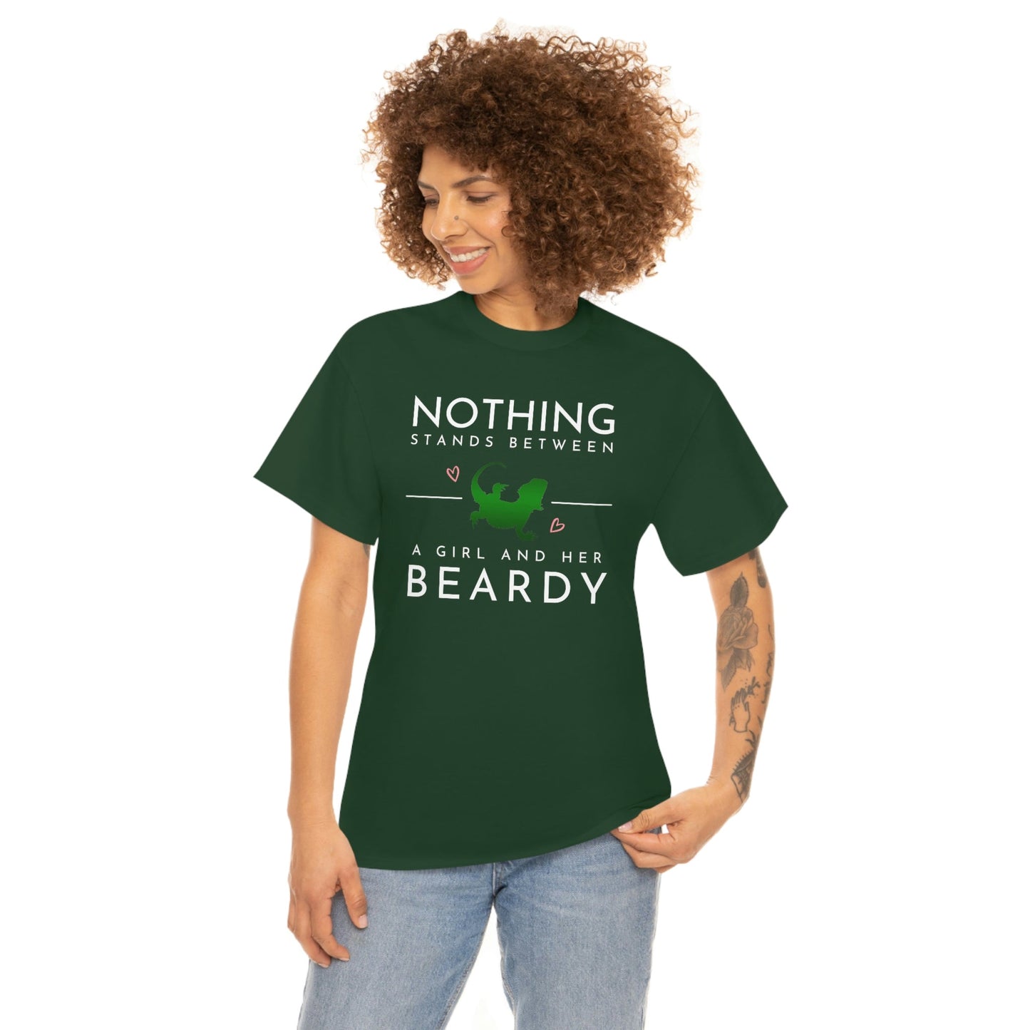 Nothing Stands Between a Girl and her Beardy Heavy Cotton T-Shirt