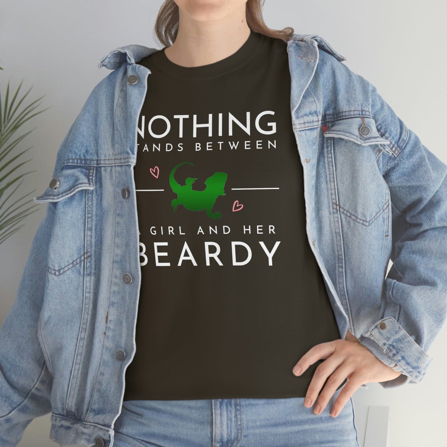 Nothing Stands Between a Girl and her Beardy Heavy Cotton T-Shirt