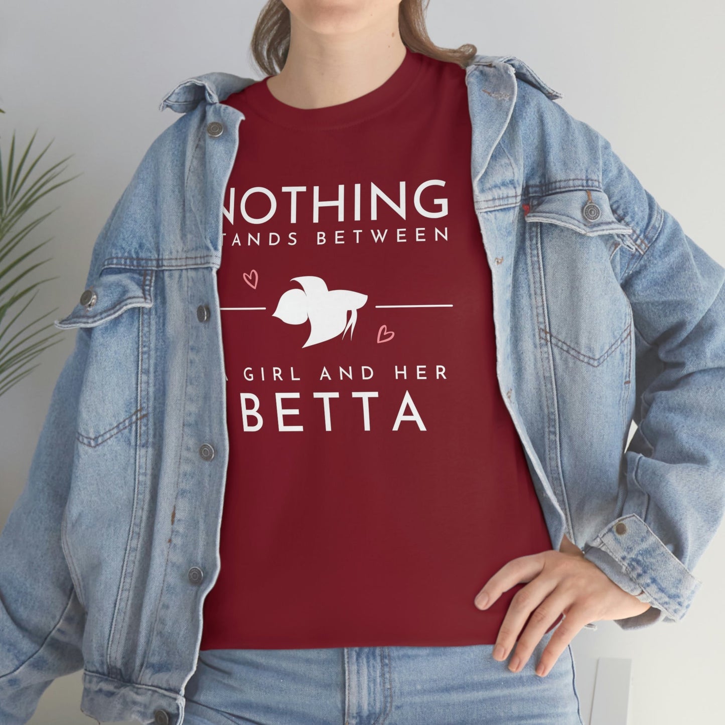 Nothing Stands Between a Girl and Her Betta Heavy Cotton T-Shirt