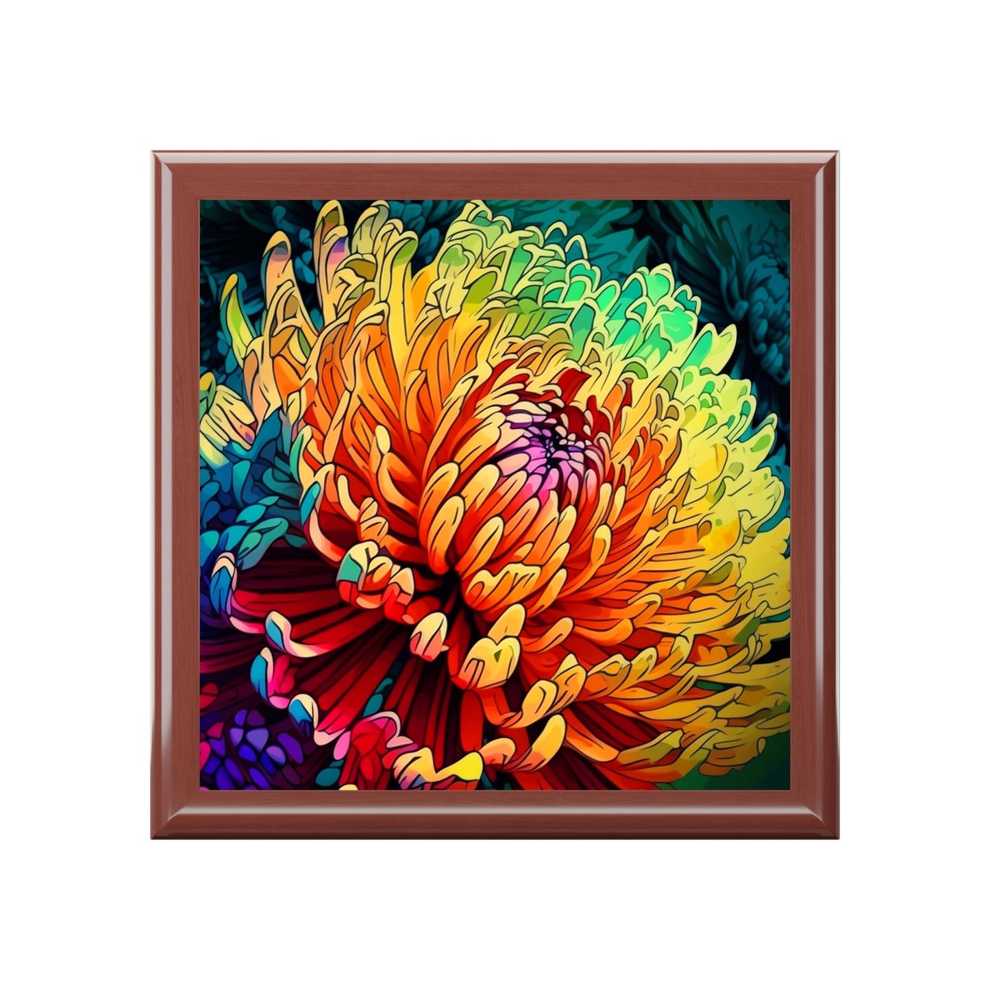 November Boho Chrysanthemum Birth Month Flower Jewelry Keepsake Box - Jewelry Travel Case,Bridesmaid Proposal Gift,Bridal Party Gift,Jewe