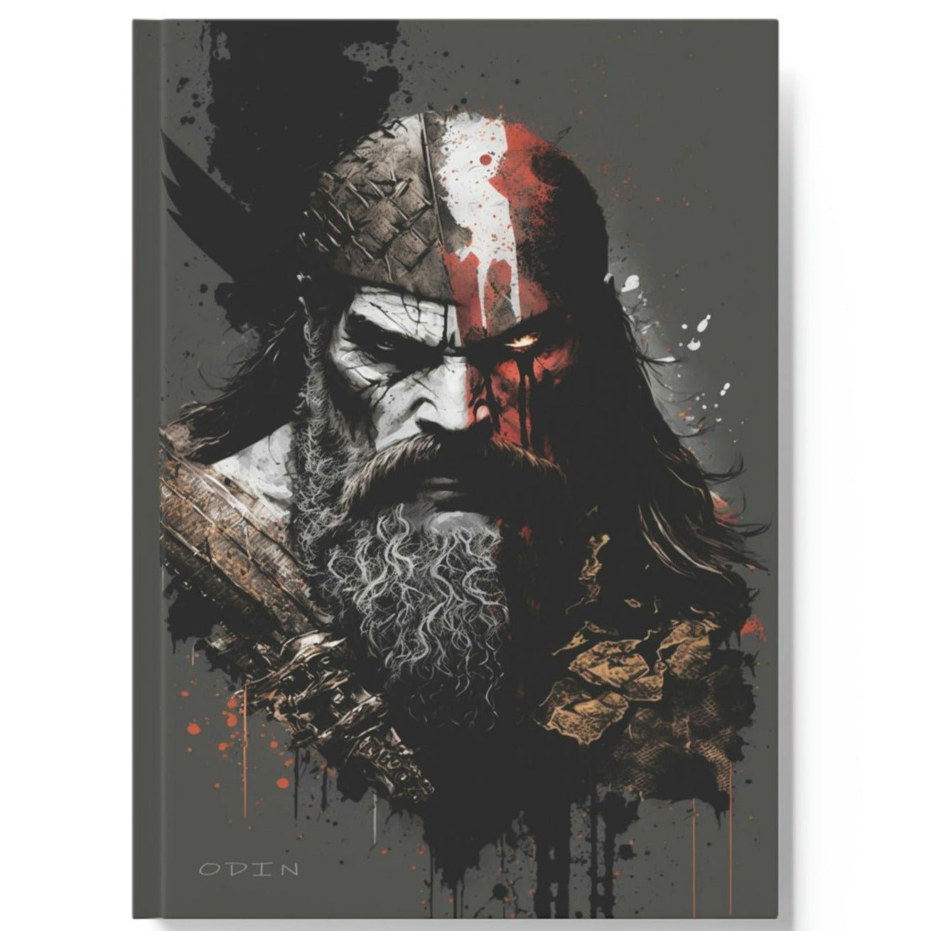Oden the God Notebook - Grunge Portrait - Hard Backed Journal