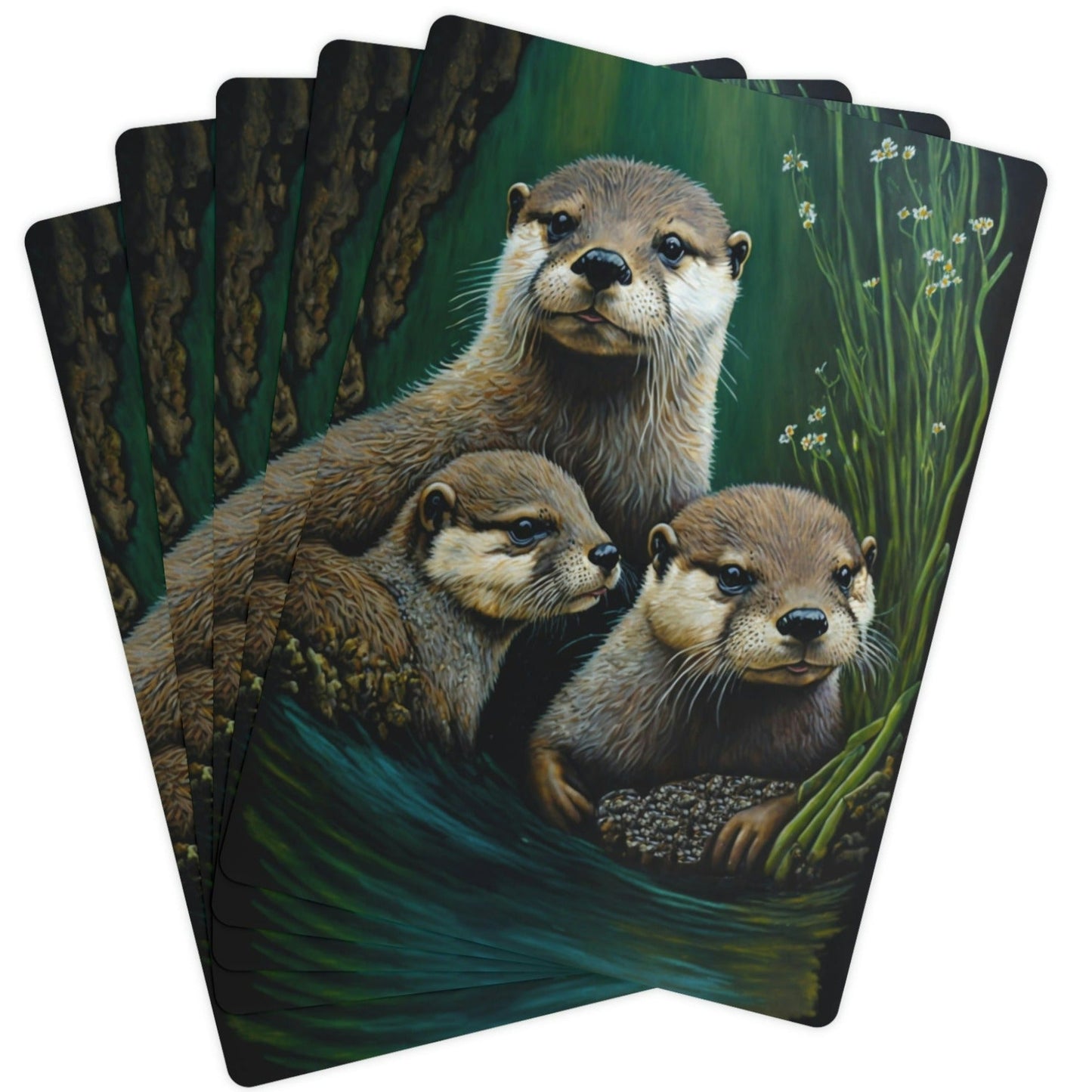 Otter Family Poker Playing Cards