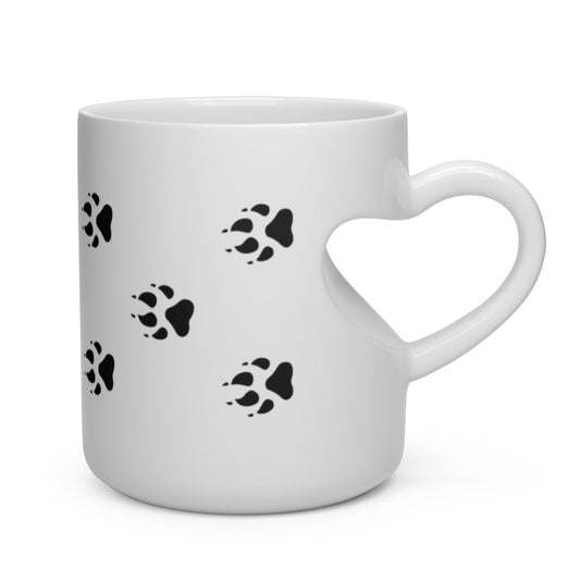 Paw Print Heart Shape Mug