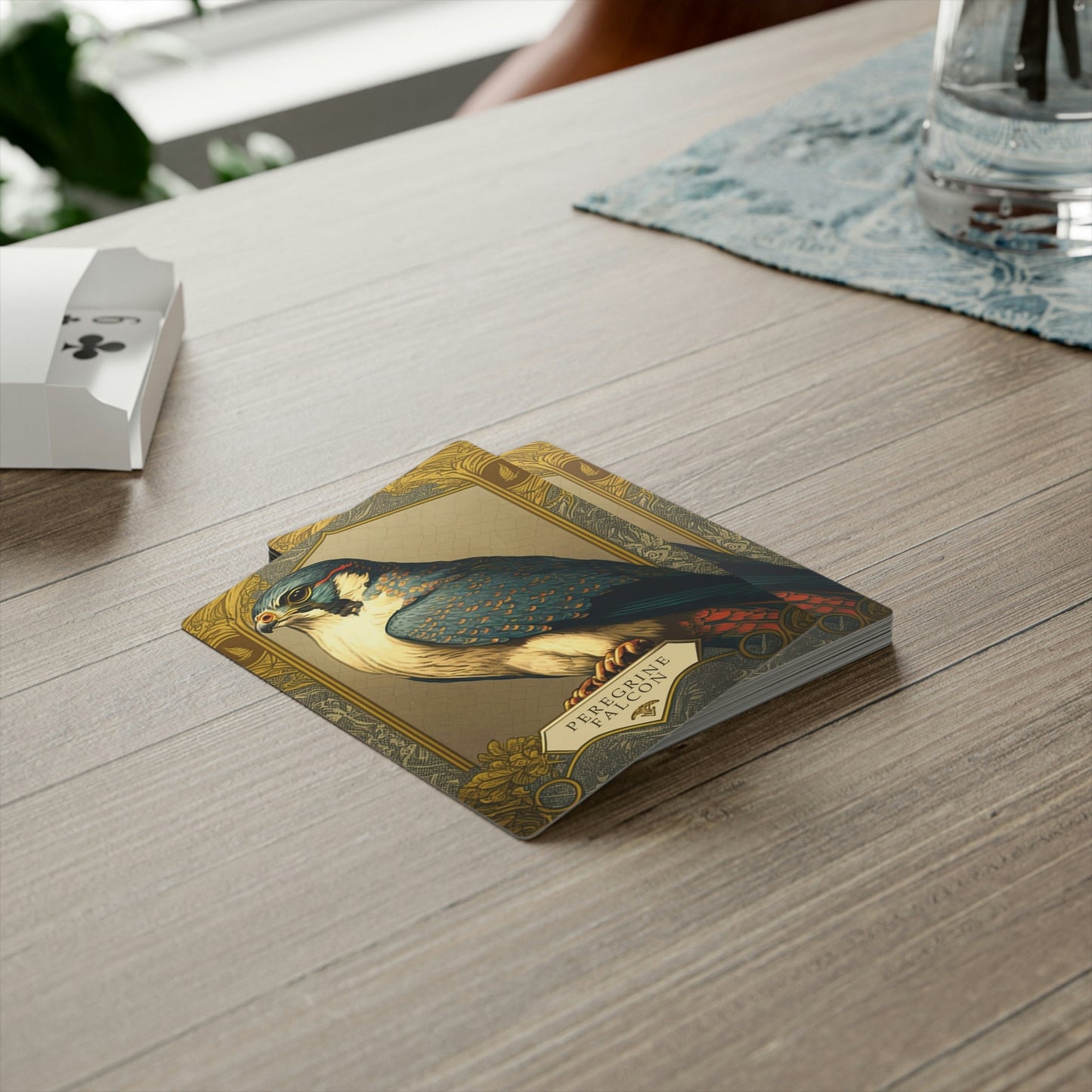 Peregrine Falcon IV - Mucha Style - Poker Playing Cards