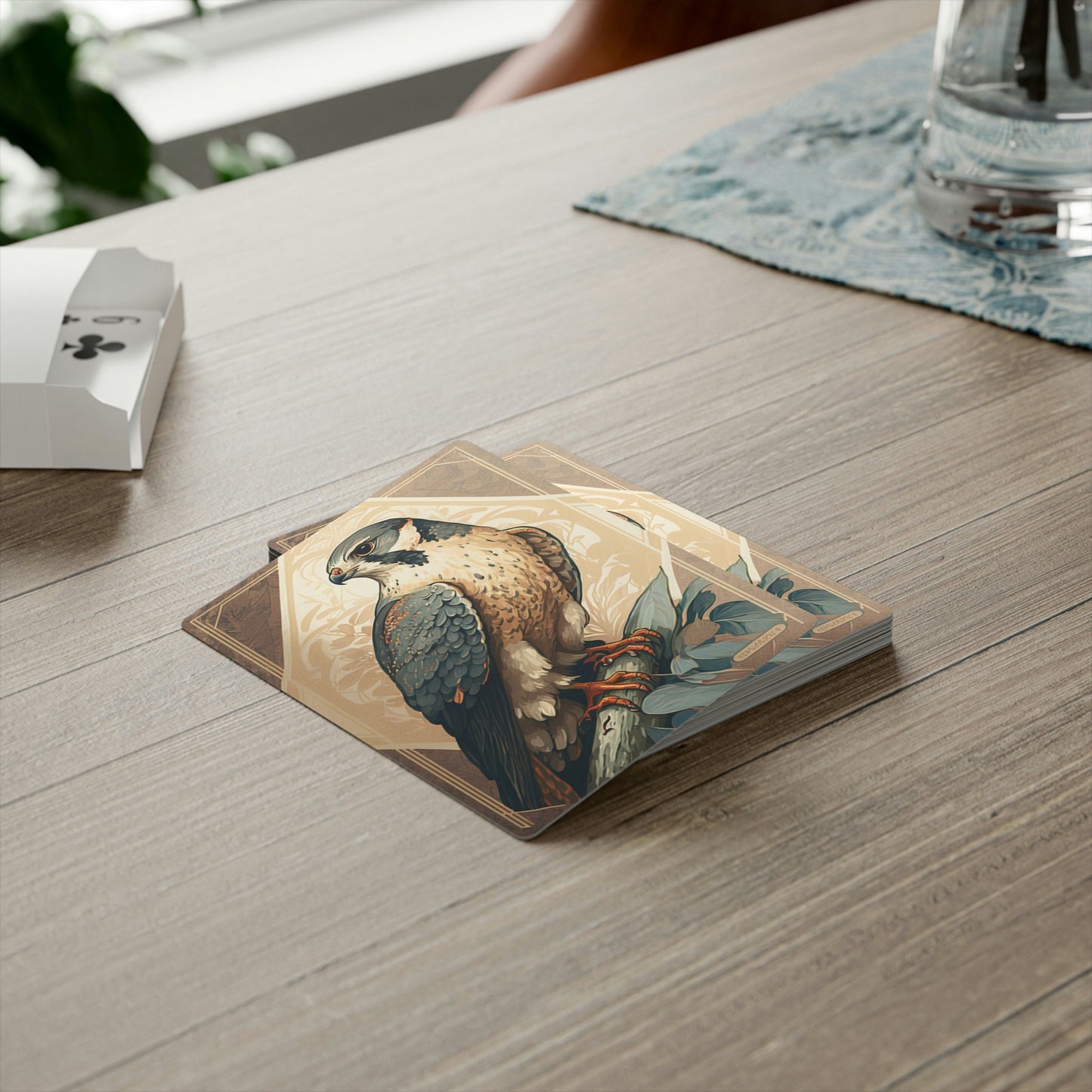 Peregrine Falcon - Mucha Style - Poker Playing Cards