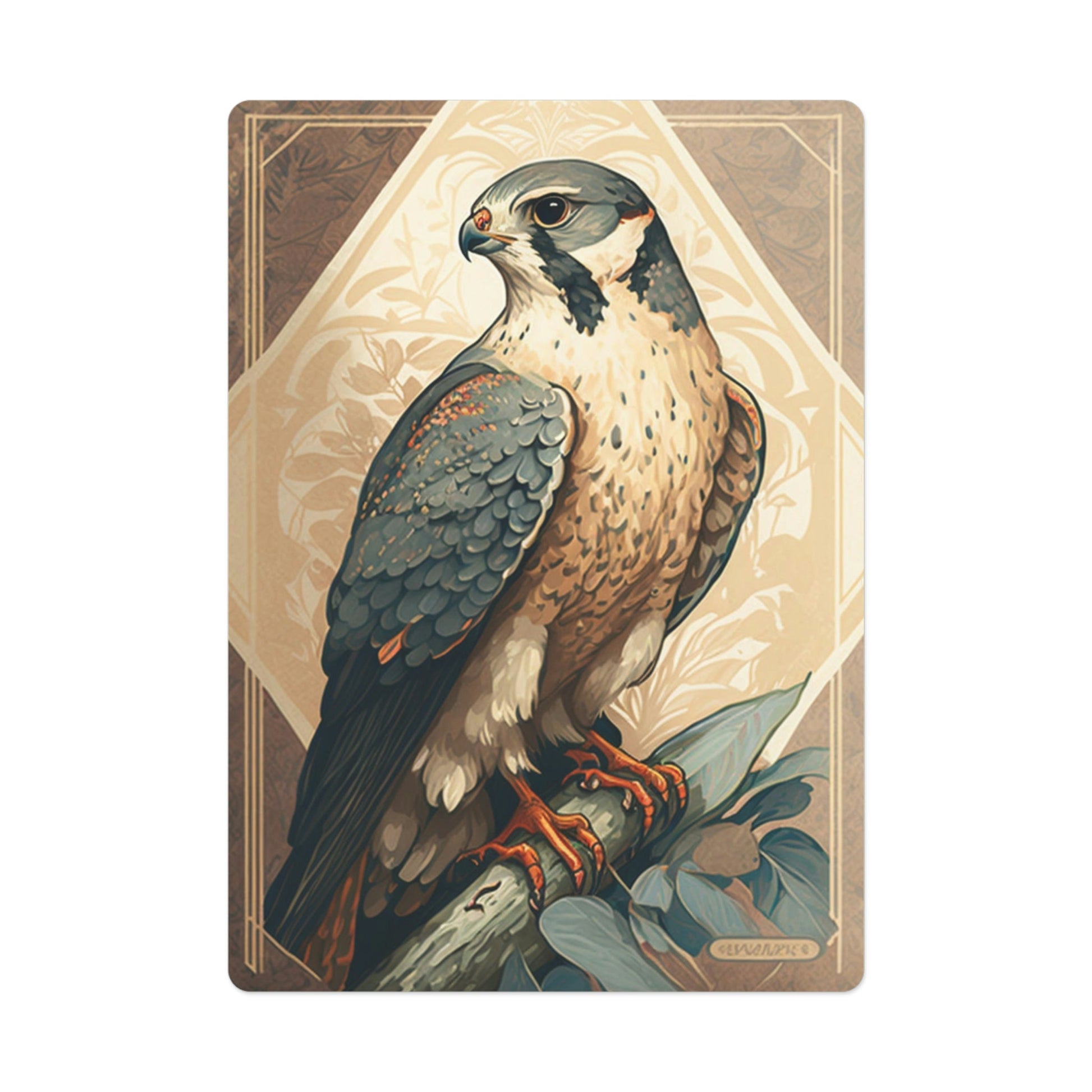 Peregrine Falcon - Mucha Style - Poker Playing Cards