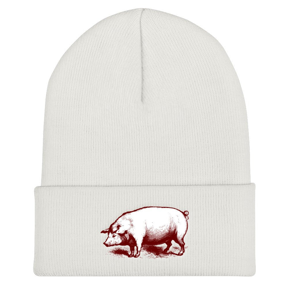 Pig Cuffed Beanie