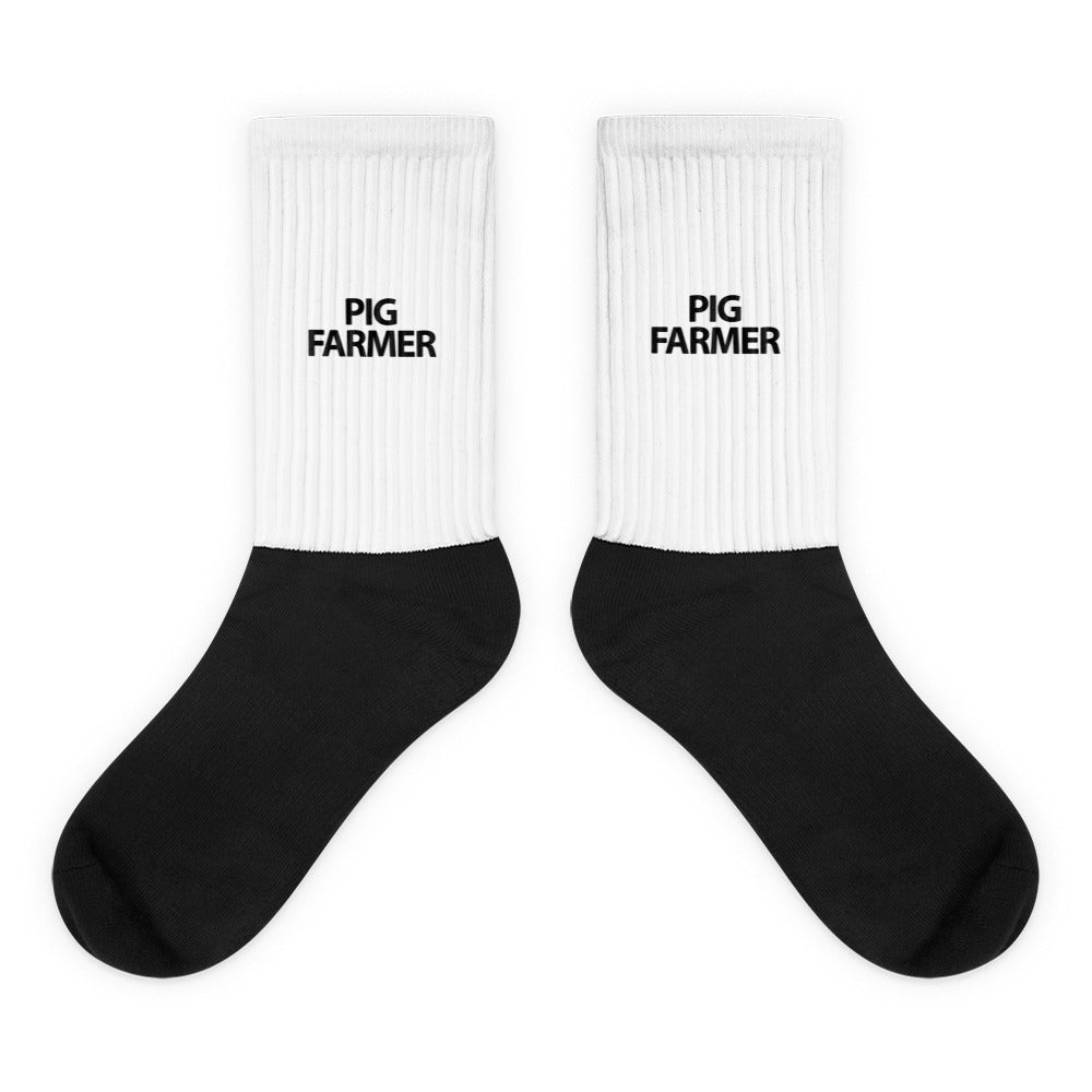Pig Farmer Socks Warm Christmas Gift farmer farming extra large black white hog piglet
