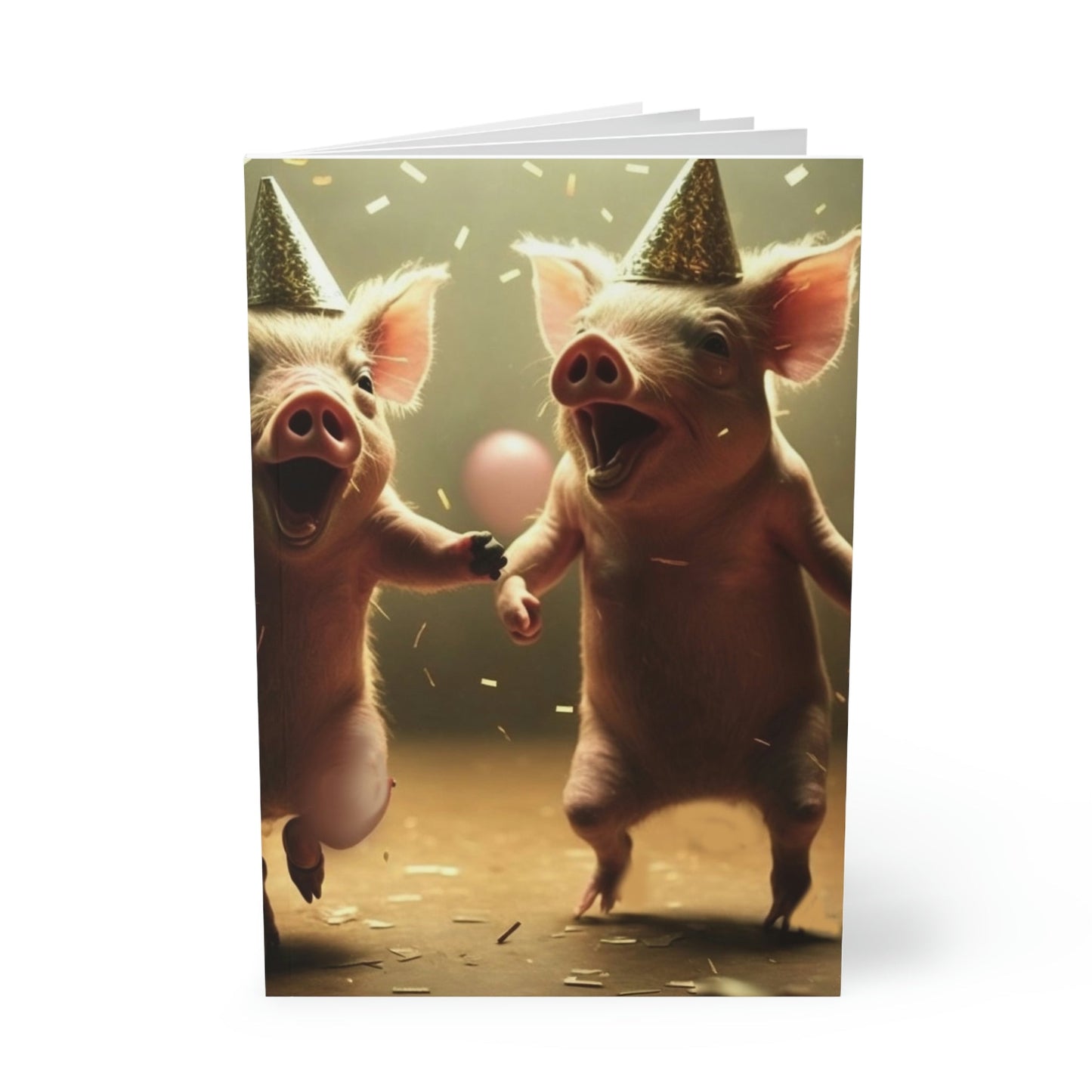Pig Party Softcover Notebook, A5