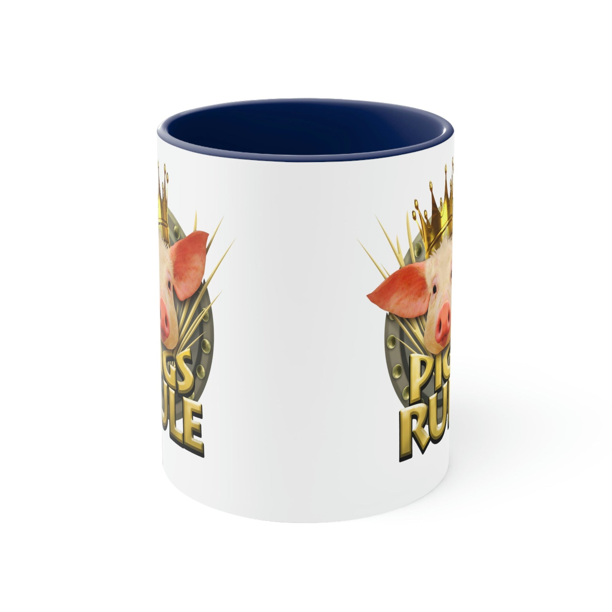 Pigs Rule Accent Coffee Mug, 11oz in 5 colors