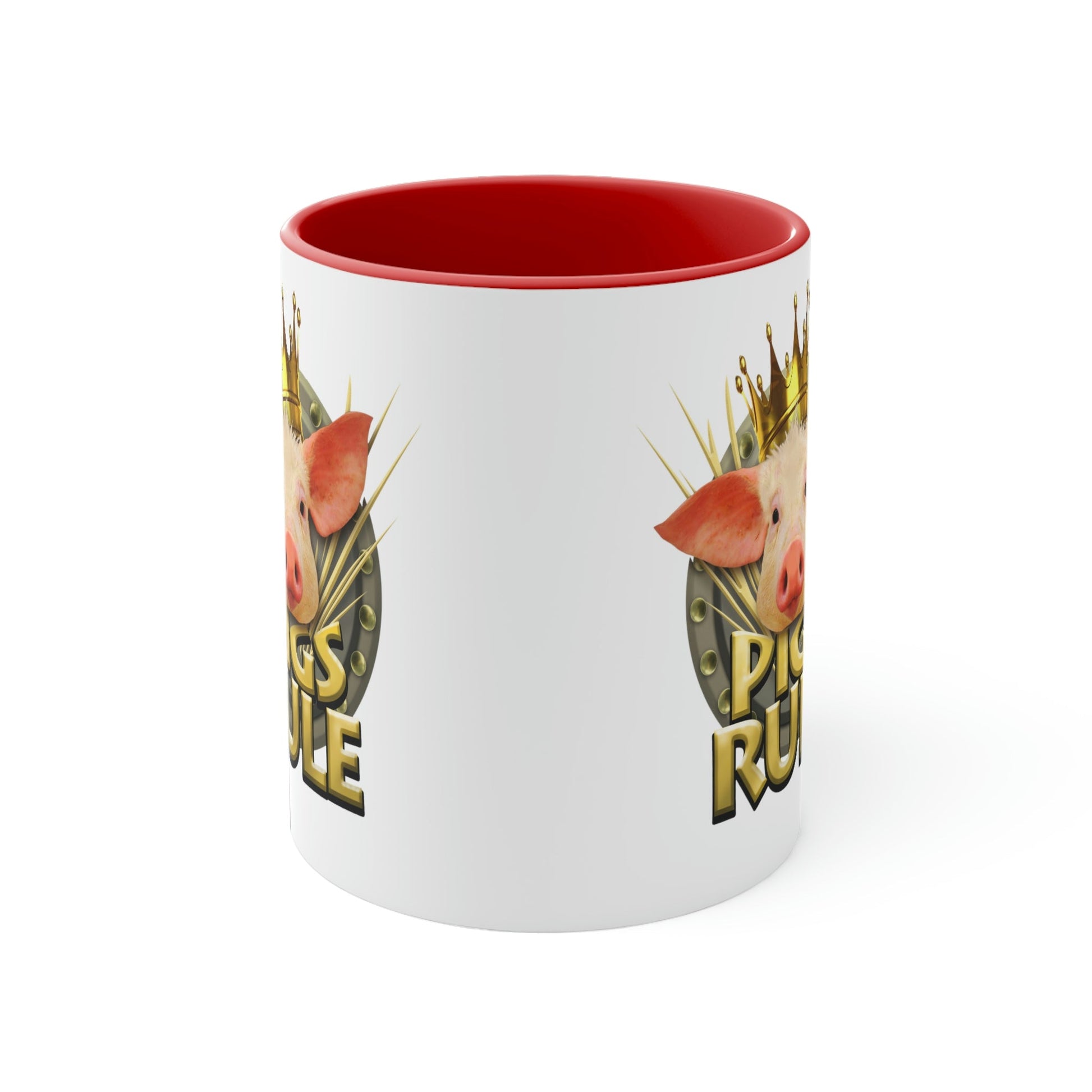 Pigs Rule Accent Coffee Mug, 11oz in 5 colors
