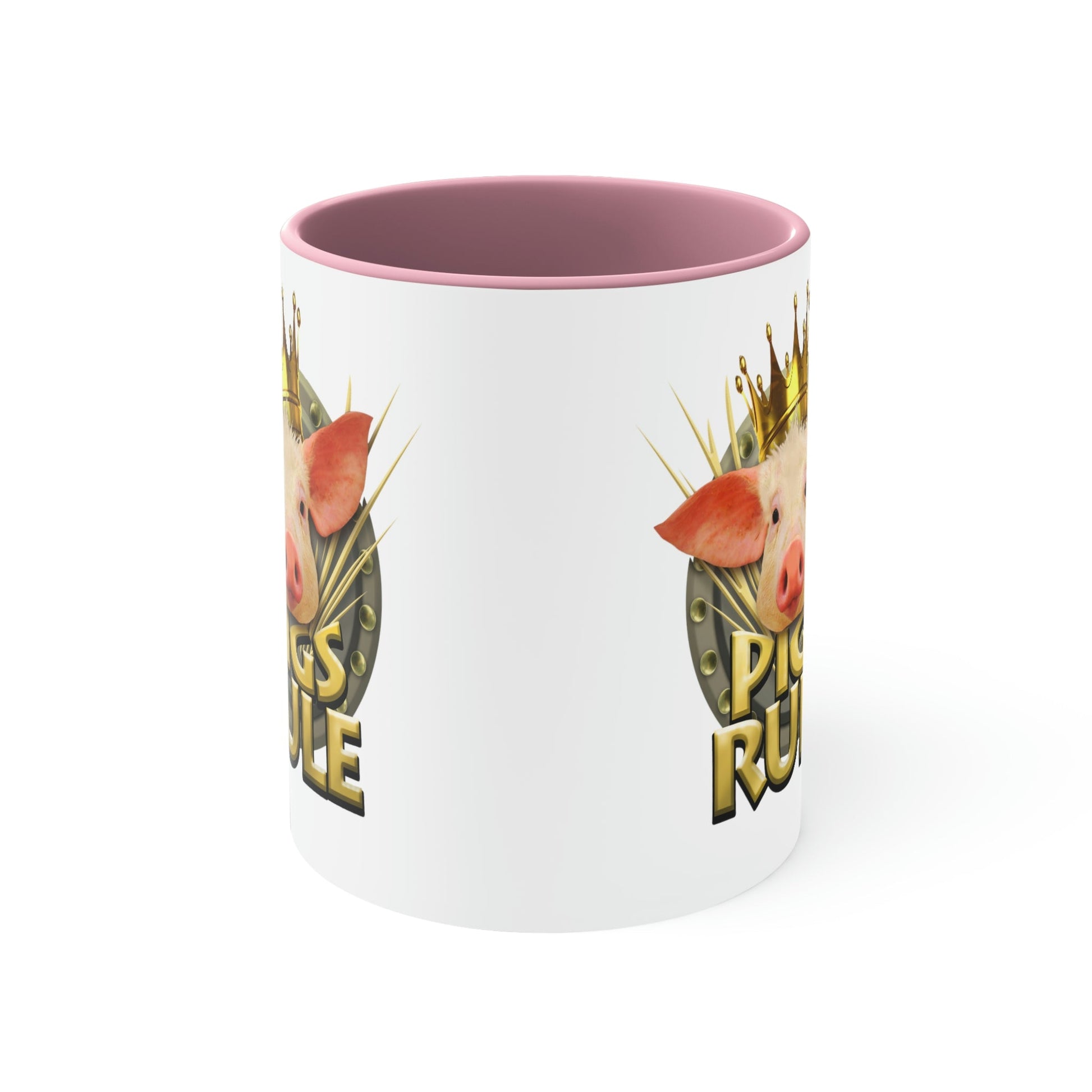 Pigs Rule Accent Coffee Mug, 11oz in 5 colors
