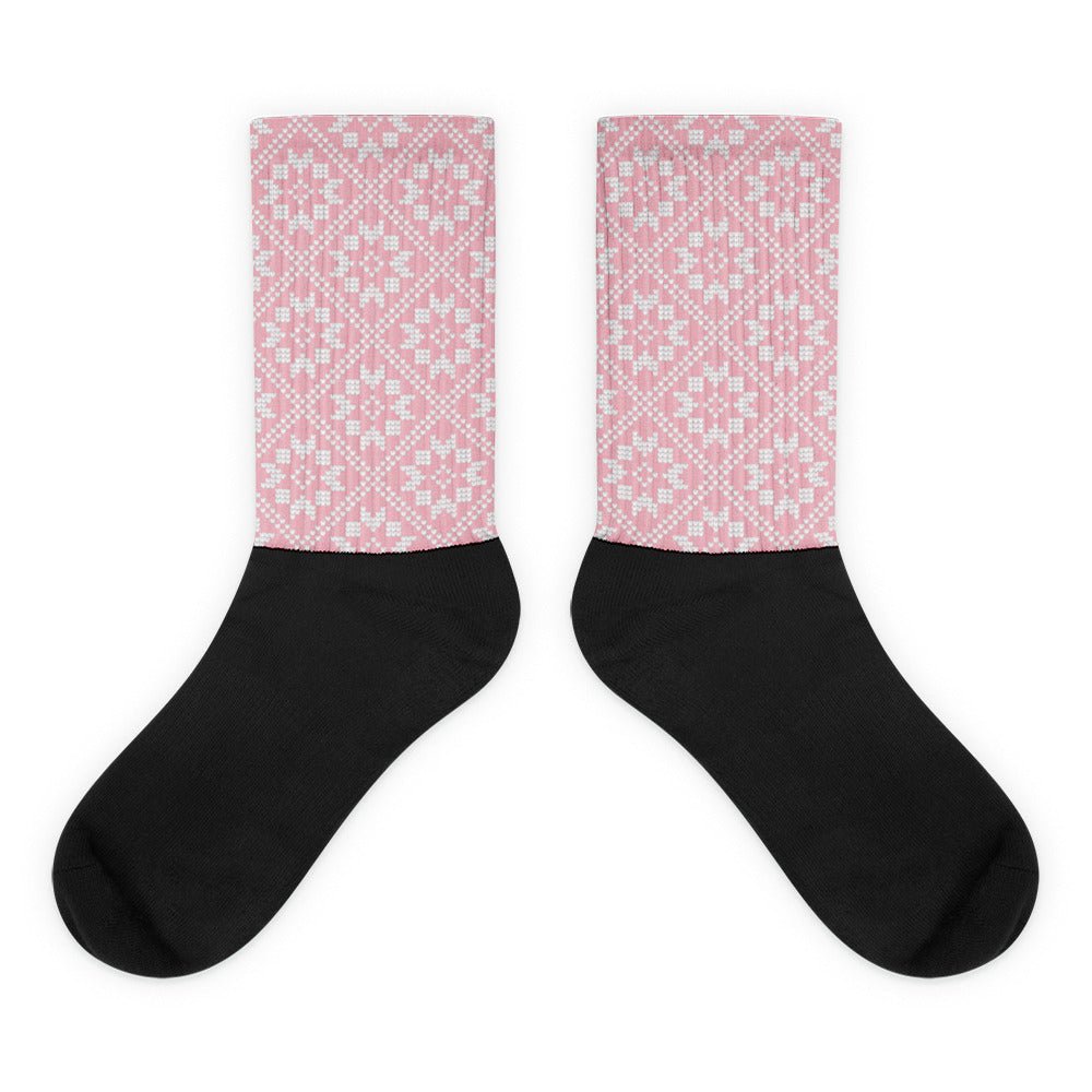 Pink Diamond Quilt Pattern Socks Sox