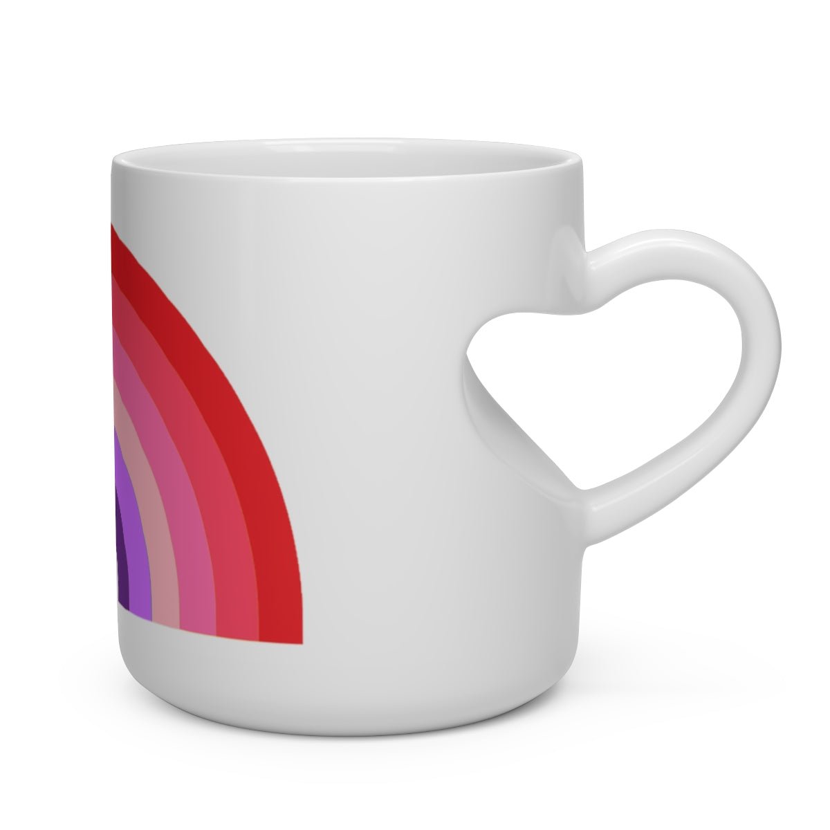 Purple and Pink Rainbow Heart Shape Mug from MugEvolution