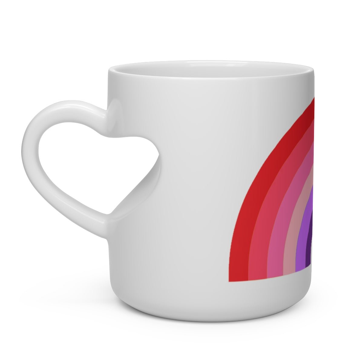Purple and Pink Rainbow Heart Shape Mug from MugEvolution