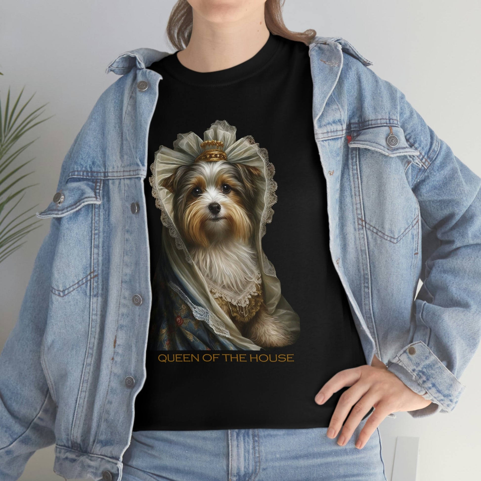 Queen Biewer Terrier Heavy Cotton T-Shirt