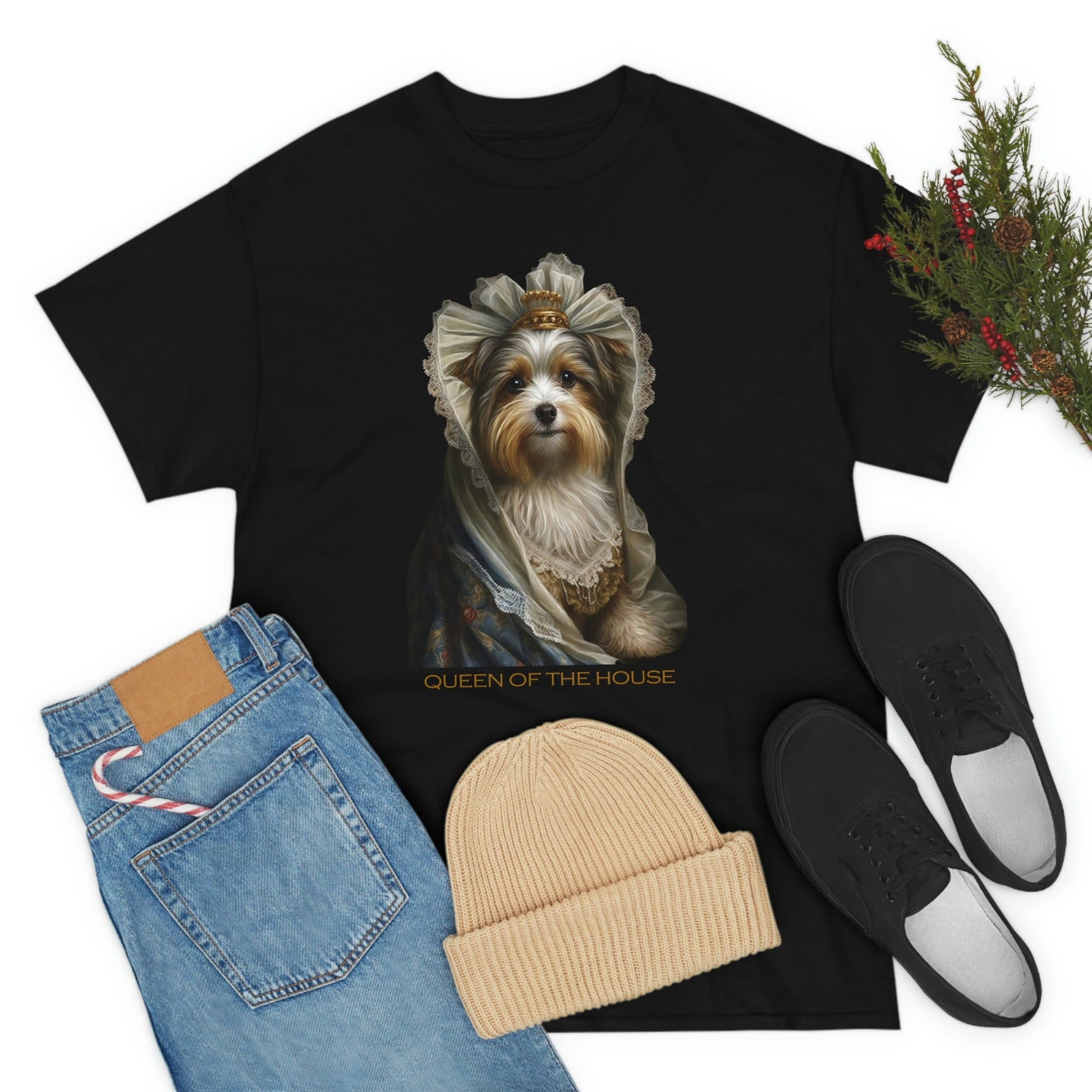 Queen Biewer Terrier Heavy Cotton T-Shirt