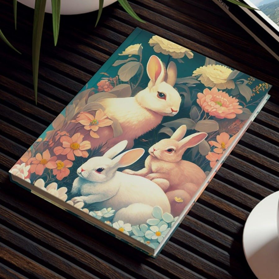 Rabbit Family on a Sunny Day Hard Backed Journal