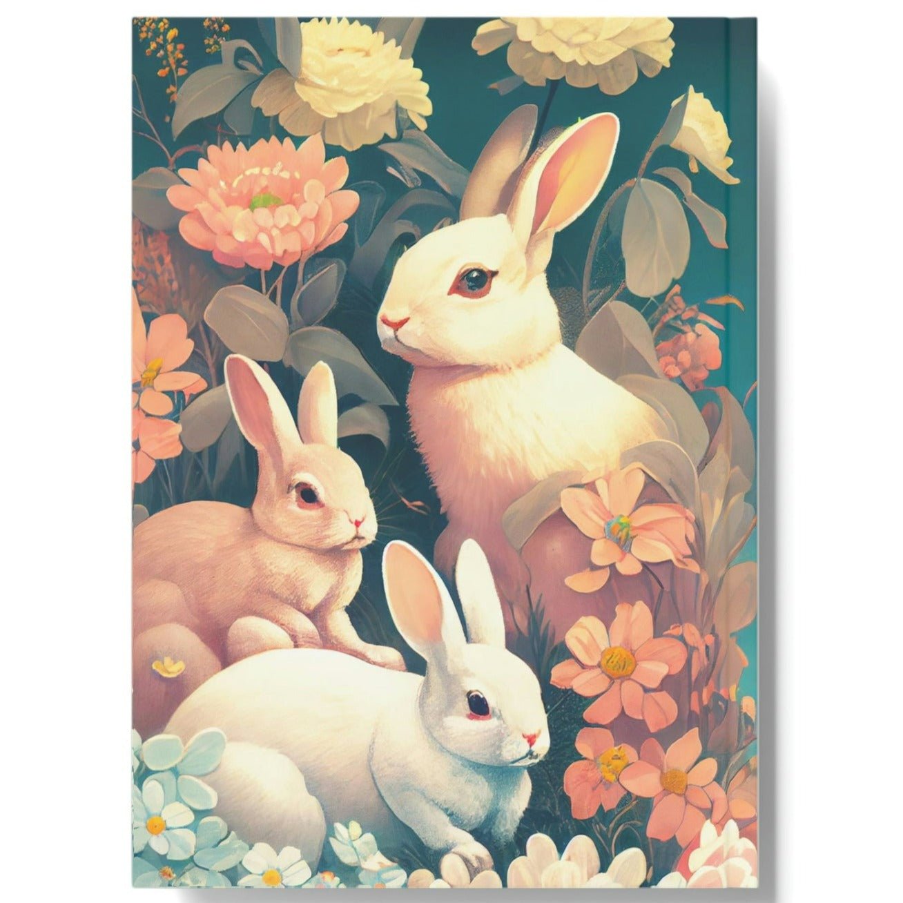 Rabbit Family on a Sunny Day Hard Backed Journal