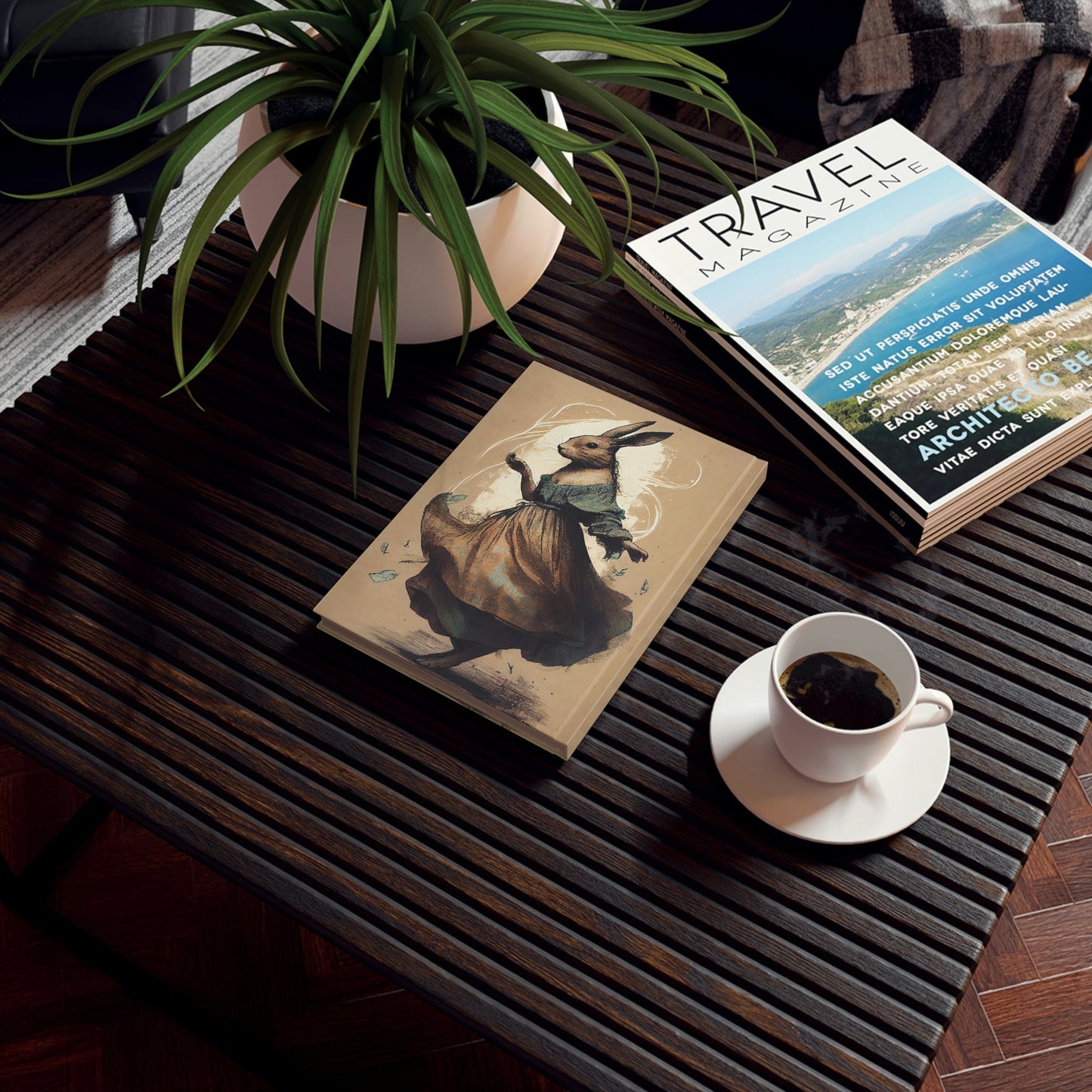 Rabbit Sally Dancing Hard Backed Journal