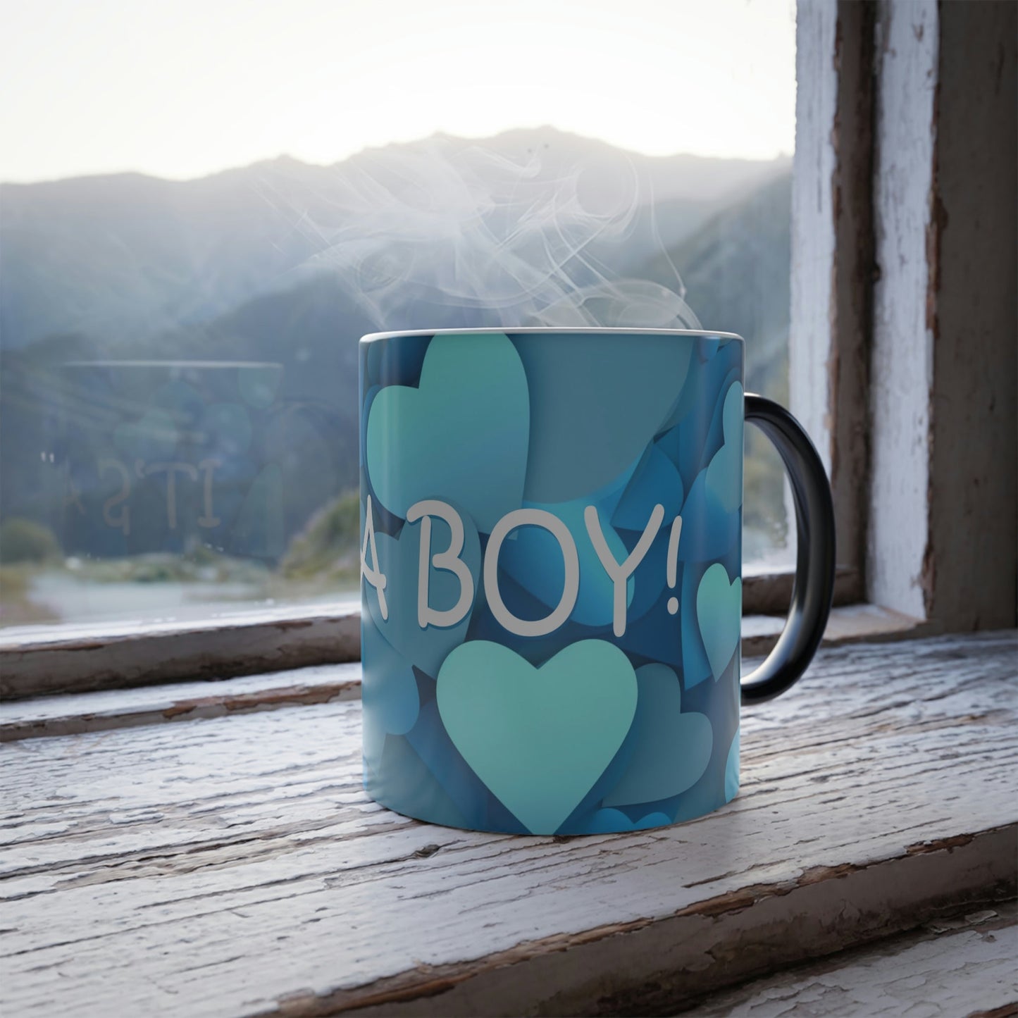 Reveal! It's a Boy Magic Color Morphing Mug - Baby Pregnancy Revealing Announcement Gift - Perfect Grandma Grandpa Present