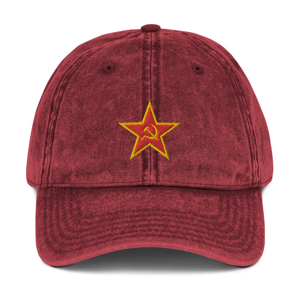 Russian Star and Sicle Vintage Cotton Twill Cap