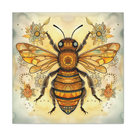 Rustic Folk Honey Bee Canvas Gallery Wraps - Perfect Gift for Your Country Farm Friends