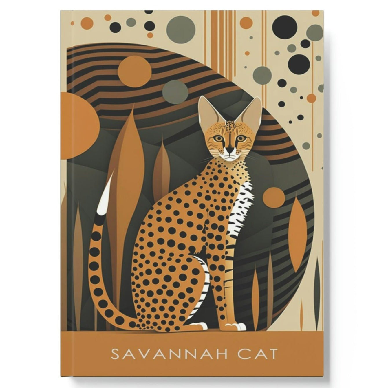 Savannah Cat Notebook - Modern - Cat Inspirations - Hard Backed Journal