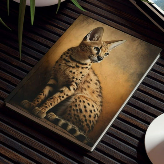 Savannah Cat Notebook - Portrait - Cat Inspirations - Hard Backed Journal