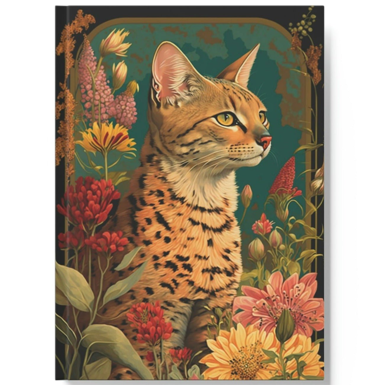 Savannah Cat Notebook - Spring Morning - Cat Inspirations - Hard Backed Journal