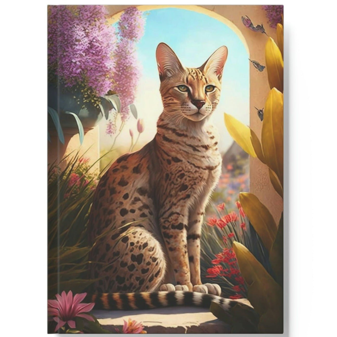 Savannah Cat Notebook - Sunny Afternoon - Cat Inspirations - Hard Backed Journal