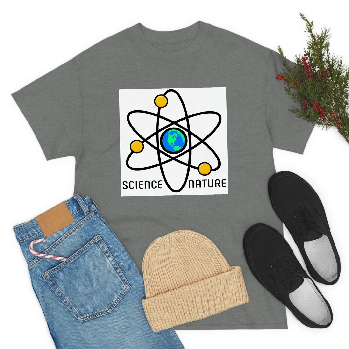 Science and Nature Unisex Heavy Cotton Tee Ecology Recycling Earth Global Warming