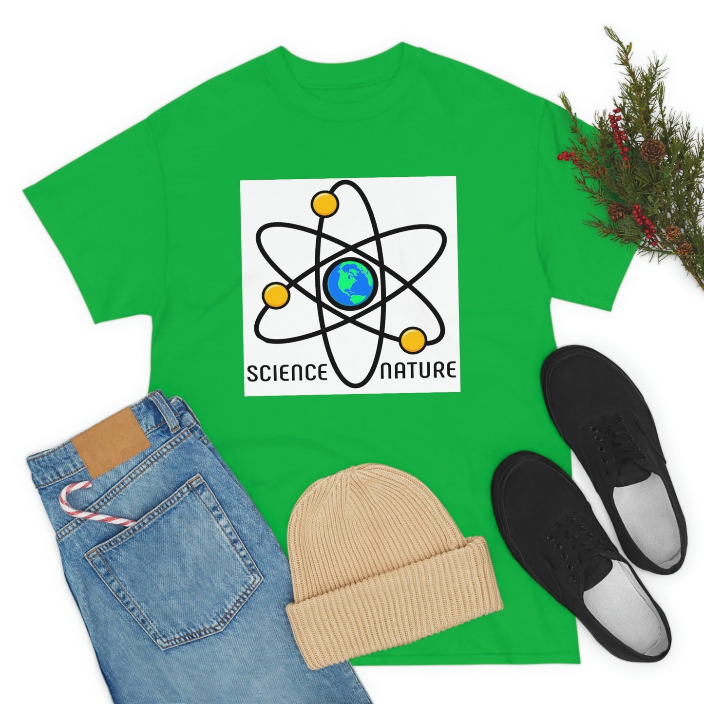 Science and Nature Unisex Heavy Cotton Tee Ecology Recycling Earth Global Warming