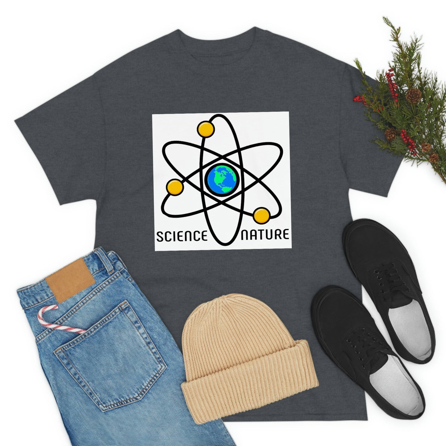 Science and Nature Unisex Heavy Cotton Tee Ecology Recycling Earth Global Warming