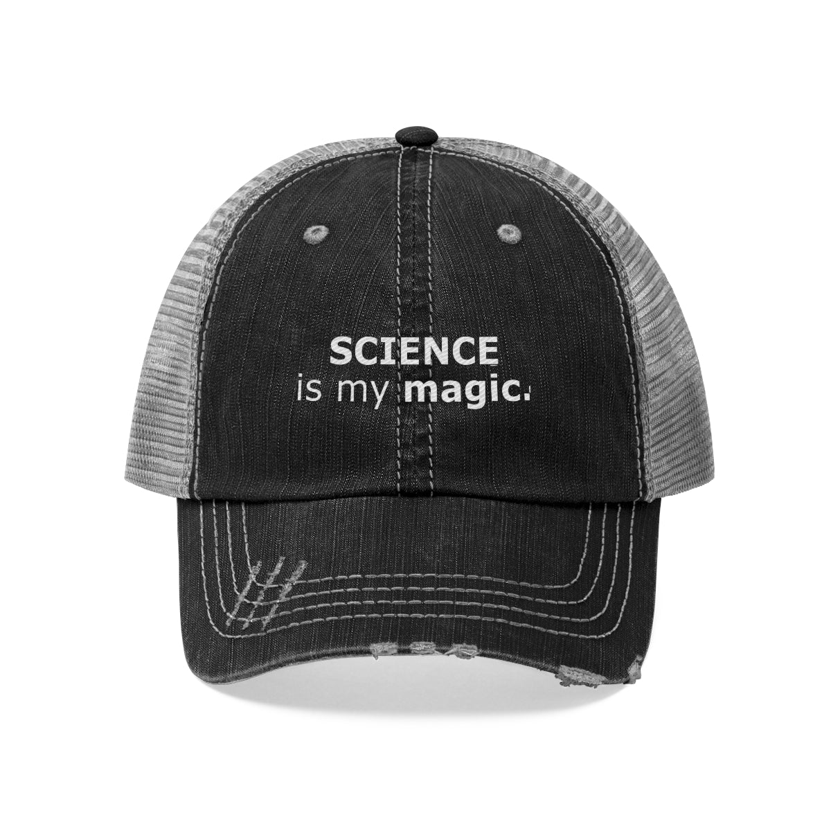 Science is my magic. Unisex Trucker Hat Logic Reason Scientific Logical Math Facts Intelligent green Intellectual Teacher smart cool