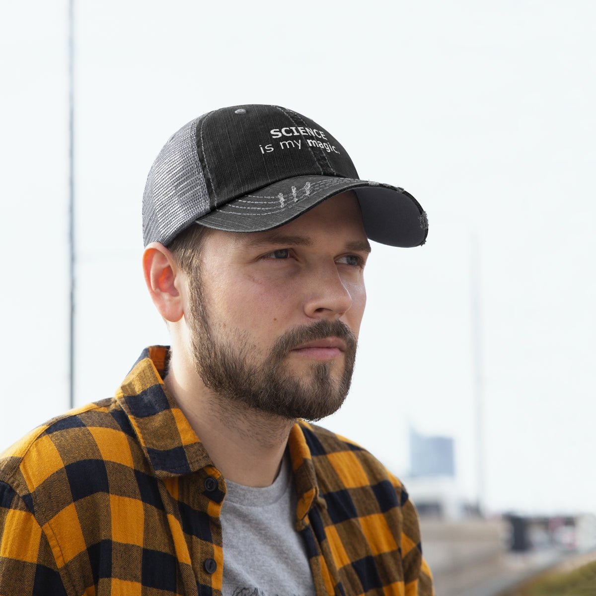 Science is my magic. Unisex Trucker Hat Logic Reason Scientific Logical Math Facts Intelligent green Intellectual Teacher smart cool