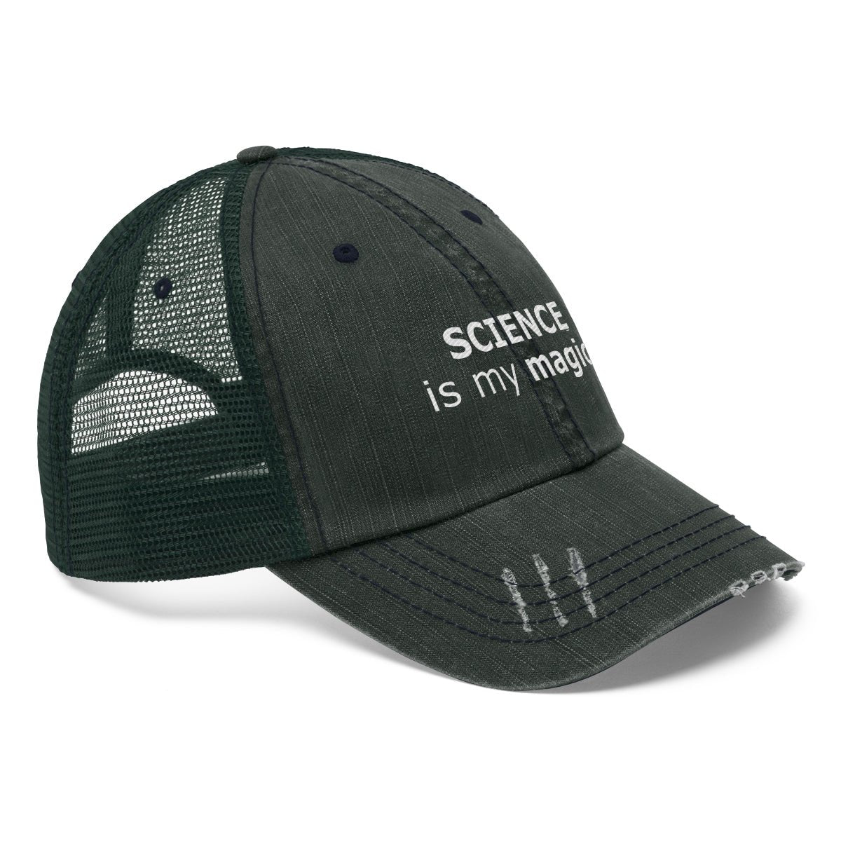 Science is my magic. Unisex Trucker Hat Logic Reason Scientific Logical Math Facts Intelligent green Intellectual Teacher smart cool