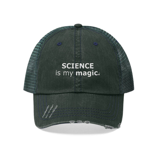Science is my magic. Unisex Trucker Hat Logic Reason Scientific Logical Math Facts Intelligent green Intellectual Teacher smart cool
