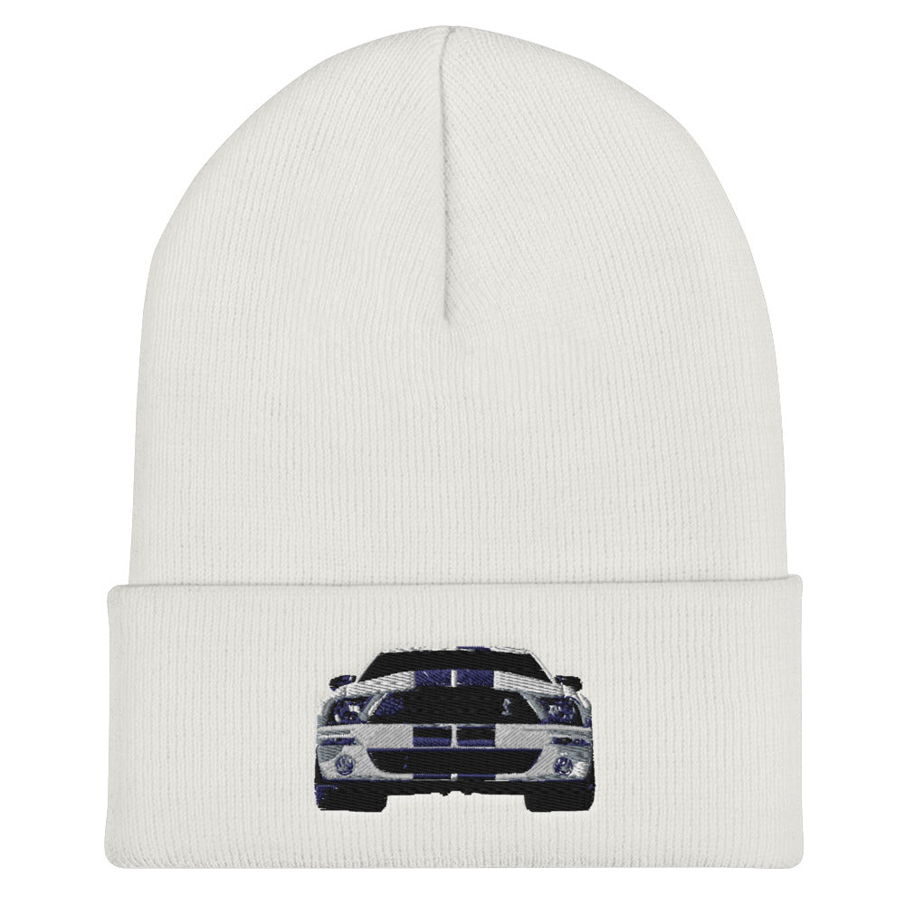 Shelby Mustang GT 500 Cuffed Beanie for the Classic Car Road Rally Enthusiast