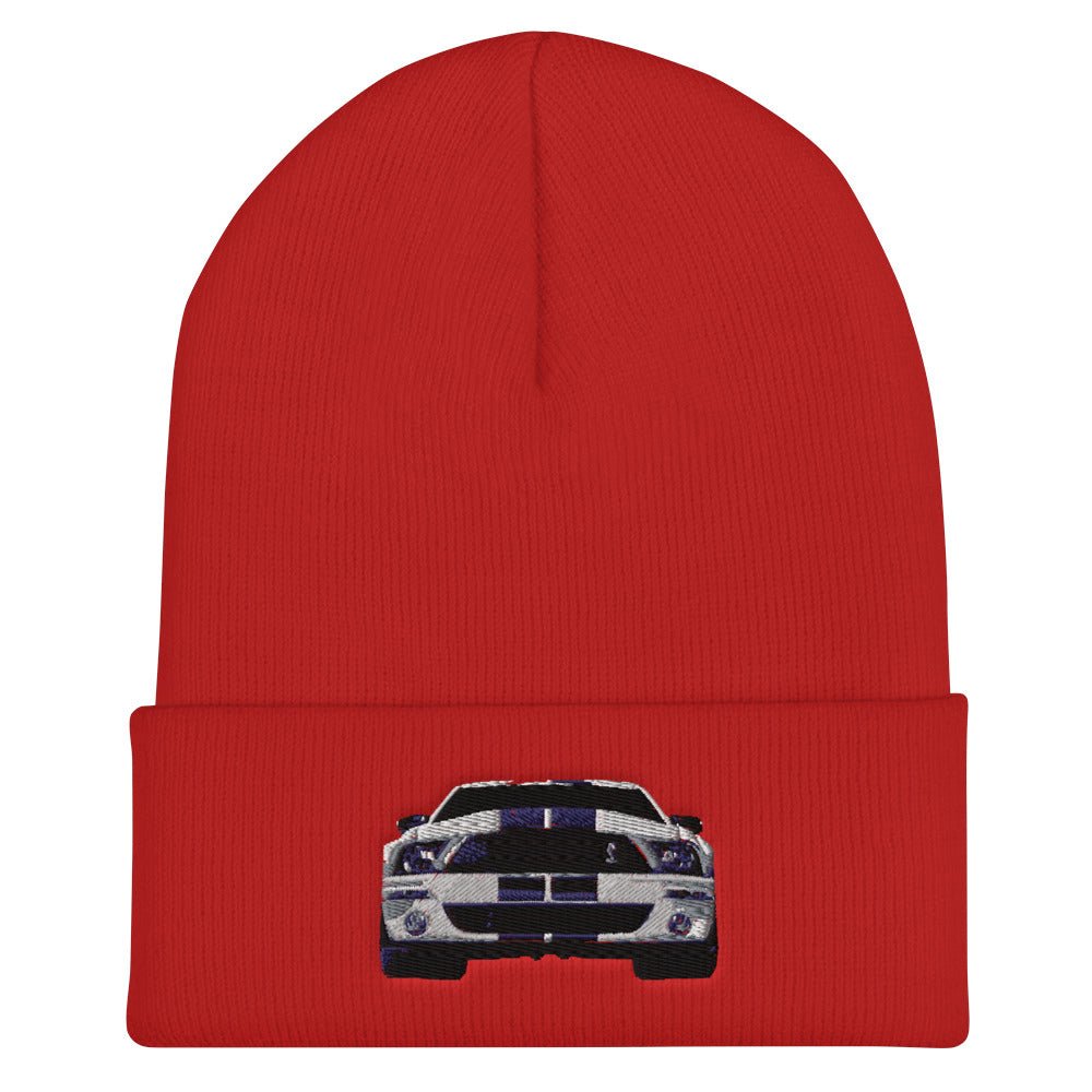 Shelby Mustang GT 500 Cuffed Beanie for the Classic Car Road Rally Enthusiast