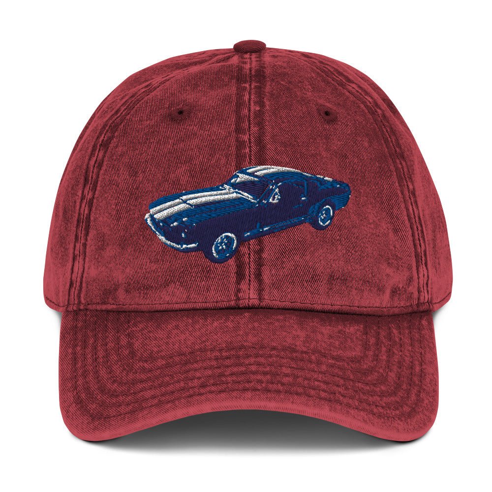Shelby Mustang Vintage Cotton Twill Cap for the Classic Car Road Rally Enthusiast