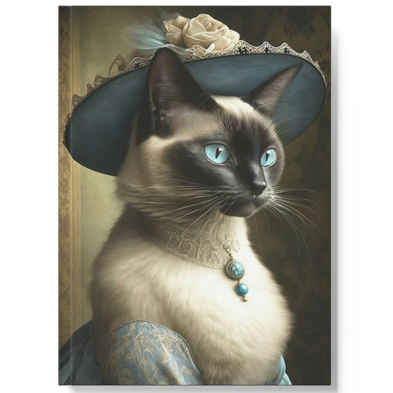 Siamese Cat Notebook - Buttons New Bonnet - Cat Inspirations - Hard Backed Journal