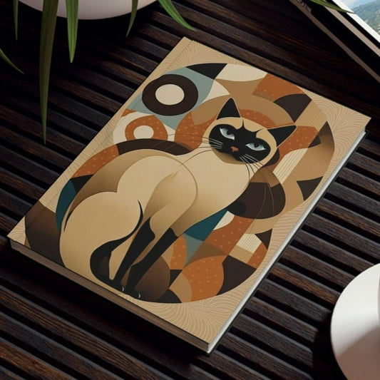 Siamese Cat Notebook - Seventies - Cat Inspirations - Hard Backed Journal