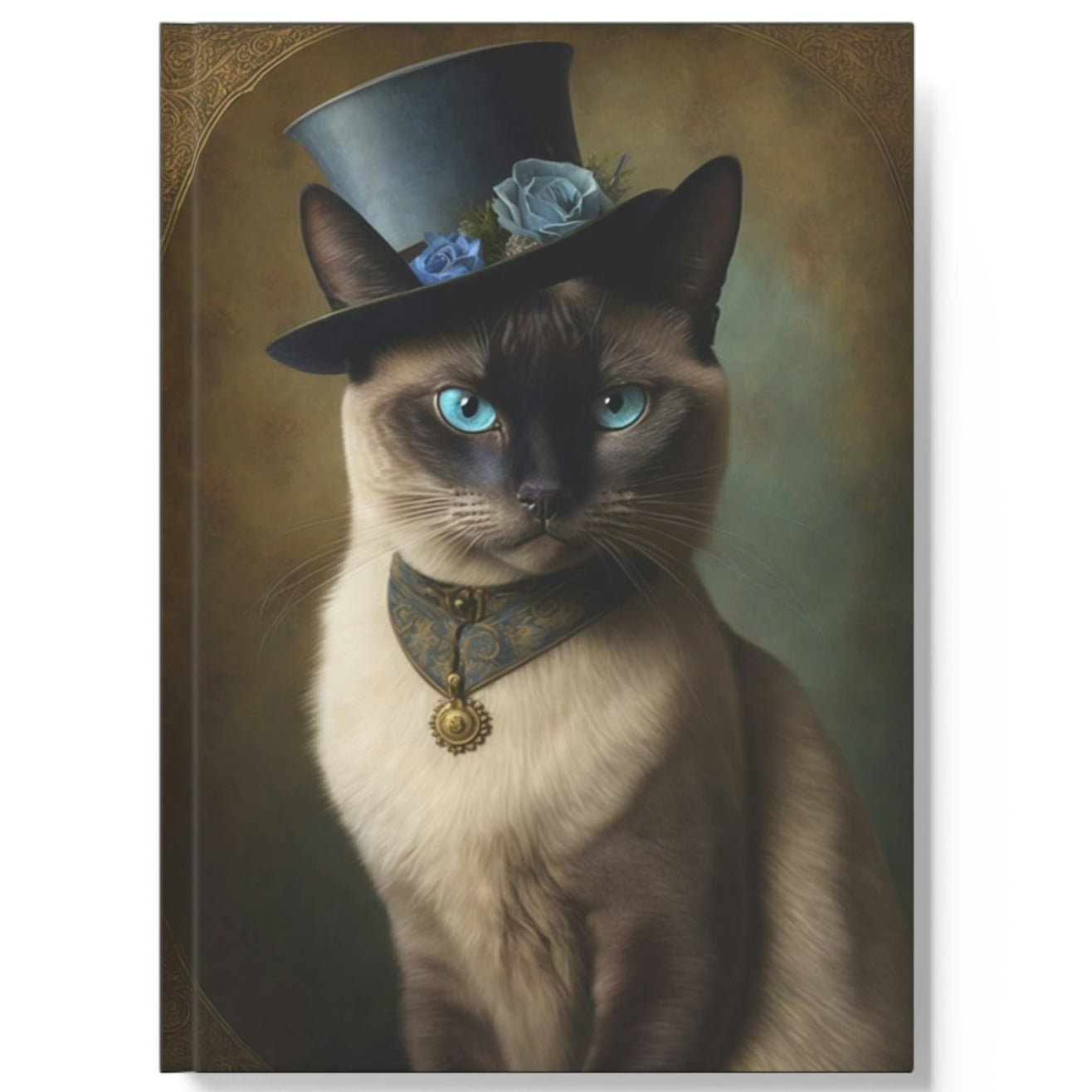 Siamese Cat Notebook - Top Hat - Cat Inspirations - Hard Backed Journal