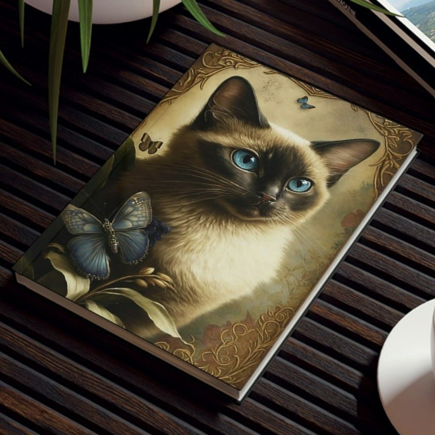 Siamese Cat Notebook - Vintage - Cat Inspirations - Hard Backed Journal