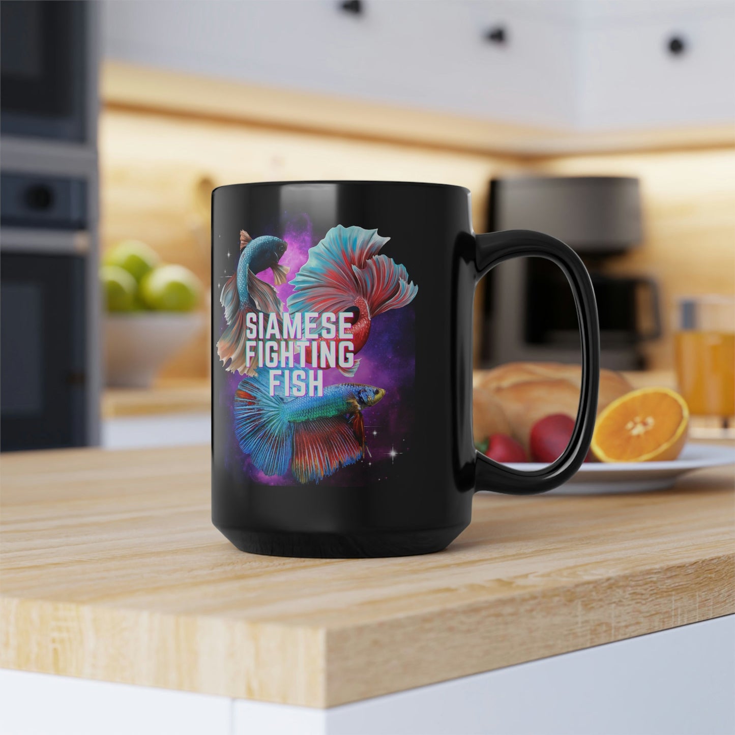 Siamese Fighting Fish Black Mug - 15oz