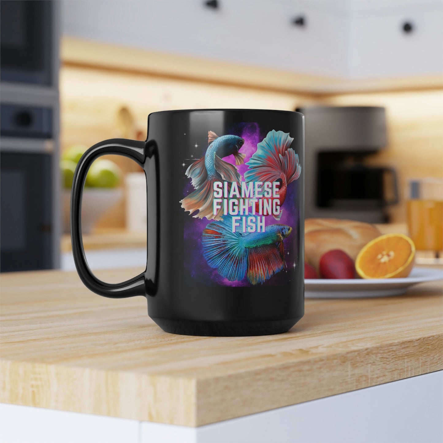 Siamese Fighting Fish Black Mug - 15oz